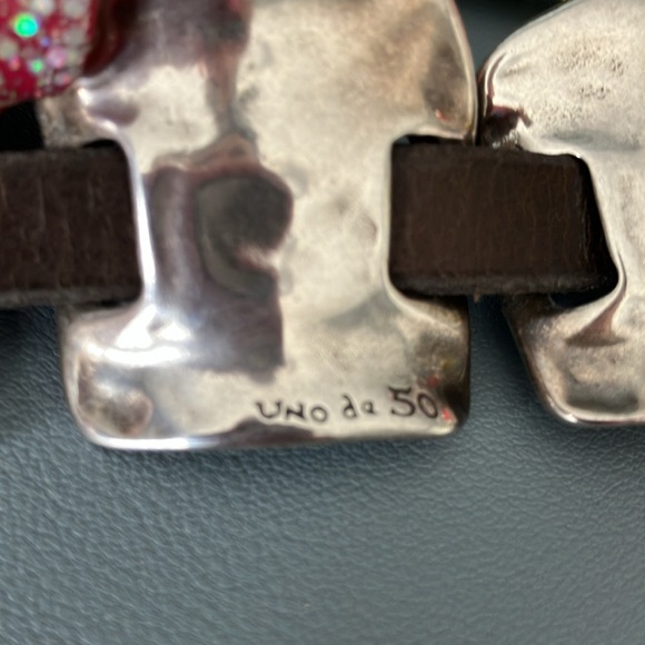Uno de 50 metal & leather bracelet.  Like new. - Picture 7 of 7
